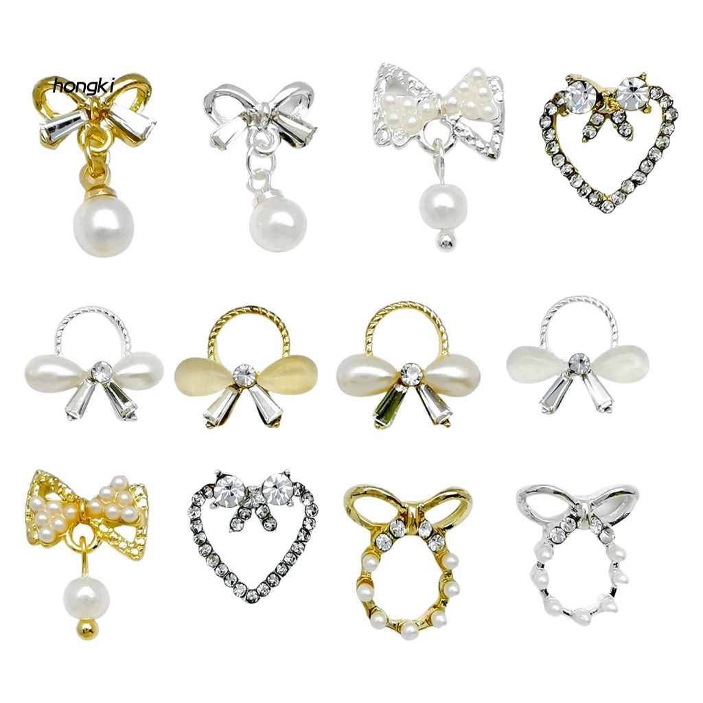 Set 10 Phụ Kiện Trang Trí Móng 3D DIY Độc Đáo Màu Sắc