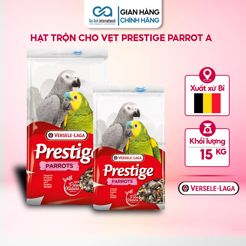 Hỗn Hợp Hạt Trộn Và Ngũ Cốc Cho Vẹt - Versele-laga Prestige Parrot Thành Phần Tự Nhiên Bổ Sung Dinh Dưỡng Bao 15kg