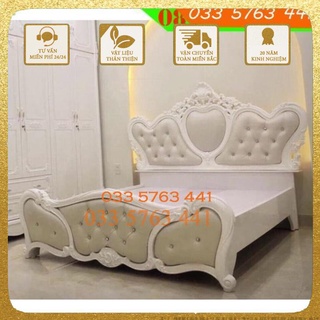 Giường ngủ tân cổ điển phong cách sang trọng kích thước 2mx1m8 hoặc 2mx1m6 tùy chọn
