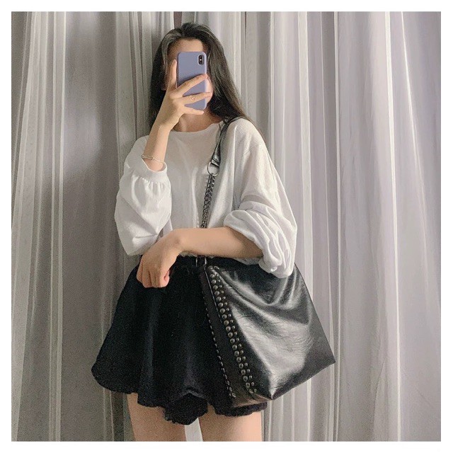 Túi Tote Viền đinh 💖 FREESHIP 💖 chất da mịn siêu đẹp, đựng được giấy A4