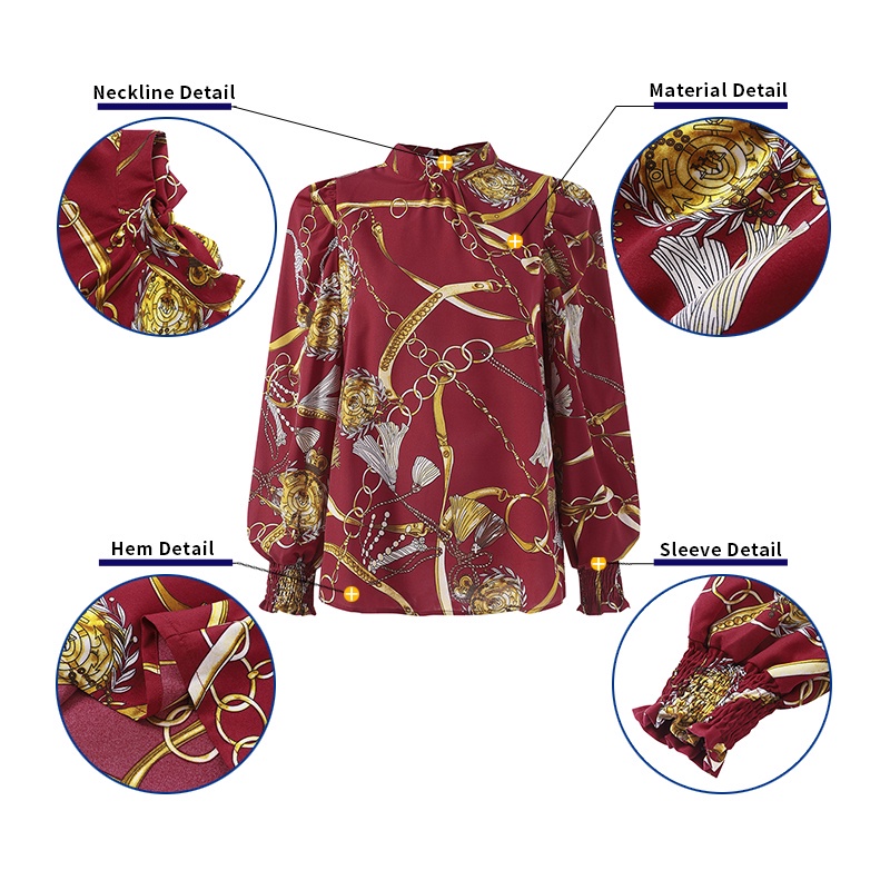 Áo sơ mi kiểu ZANZEA tay dài in họa tiết phong cách vintage thanh lịch thời trang dạo phố cho nữ