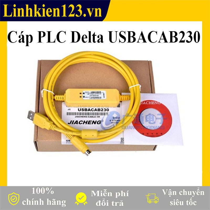 Cáp lập trình PLC Delta USBACAB230 màu vàng