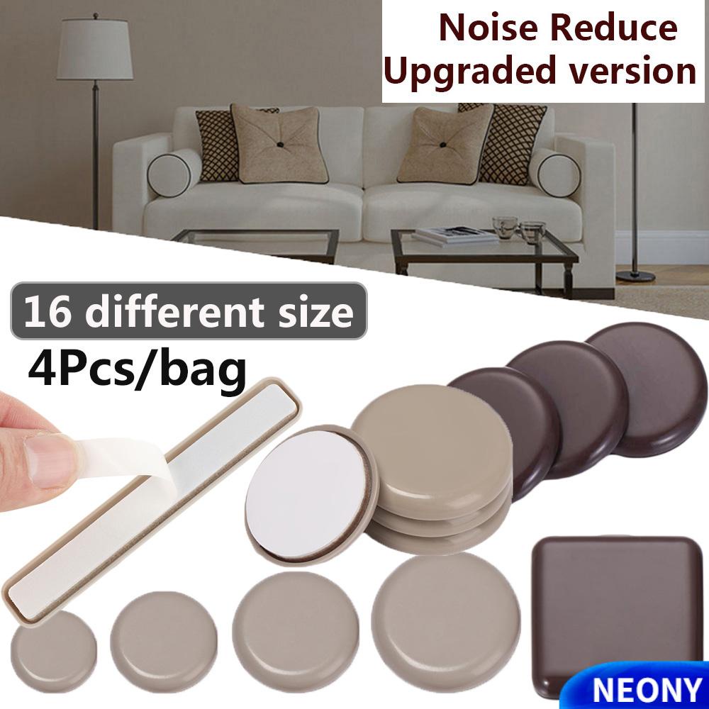 NEONY 4pcs Thickening Slip Mat Wear-resisting Anti Noisy Furniture Leg Slider Pads Bumper Self-Adhesive Table Sofa Round Home Easy Move Floor Protector