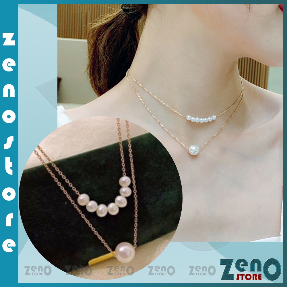 Dây chuyền kép ZenO DC01 chuỗi hạt phong cách Hàn Quốc