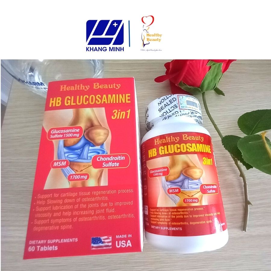 Viên Uống Chống Lão Hóa HB GLUCOSAMINE 3 IN 1 - Hỗ trợ tái tạo mô sụng, thoái hóa khớp, bôi trơn ổ khớp