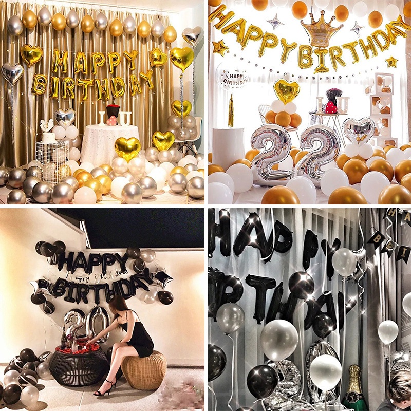 Set Bong Bóng Màng Nhôm 16 Inch Chúc Mừng Sinh Nhật