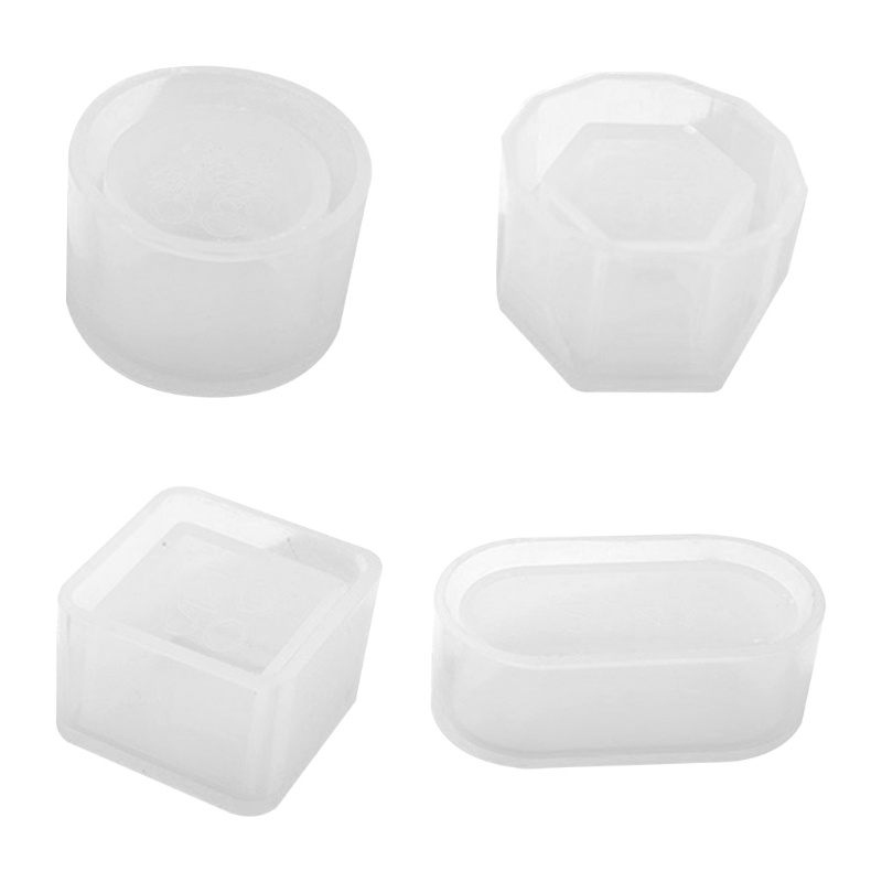 Set 4 khuôn silicone hình lục giác làm chậu hoa DIY