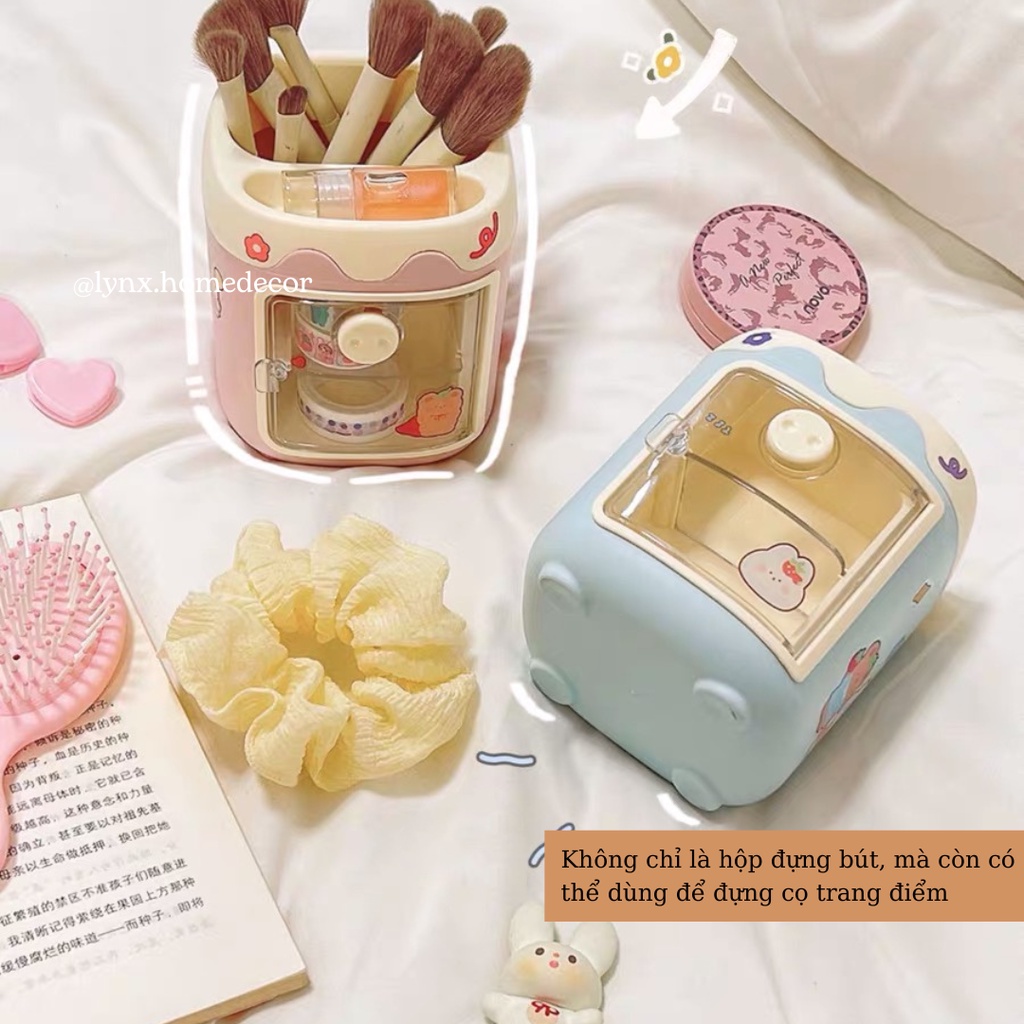 Ống Cắm Bút + Tủ Để Đồ Đa Năng 2in1 Hình Lợn Dễ Thương Màu Pastel Kẹo Ngọt Lynx Home