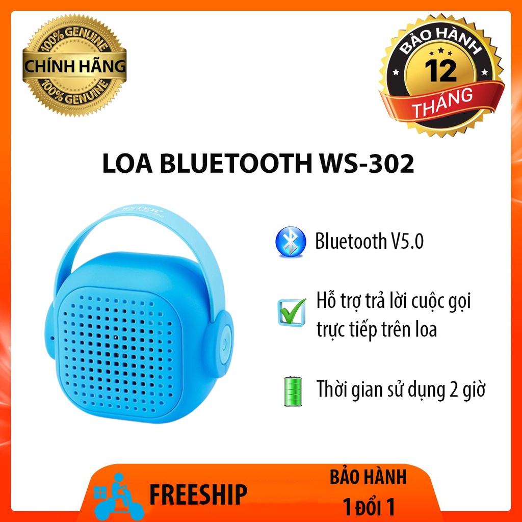 Loa Bluetooth WS-302 Mini Hỗ Trợ Trả Lời Cuộc Gọi Trực Tiếp Trên Loa