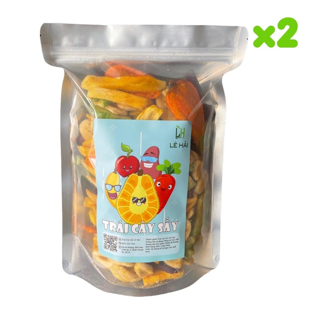 Rau củ sấy thập cẩm 1kg Lê Hải hàng xuất khẩu nguyên miếng giòn rụm không đường đặc sản Đà Lạt