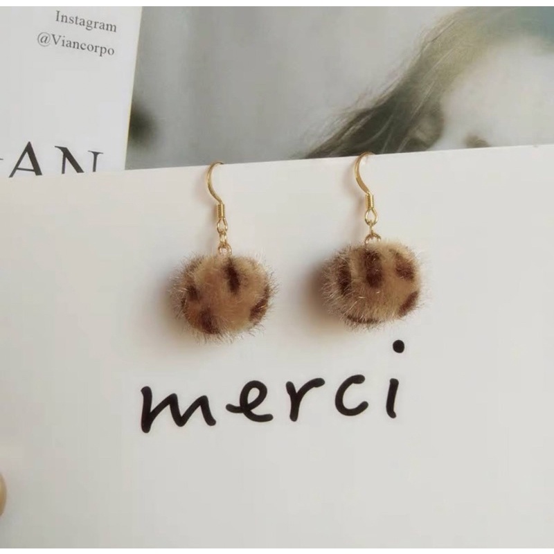 bông tai cục nhung tròn nhiều màu, khuyên tai bông tròn hàn quốc