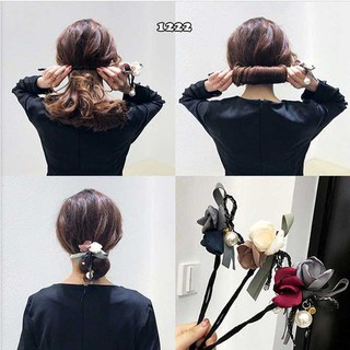 DÂY BÚI TÓC CHO BẠN GÁI KB1222 CỘT TÓC GẮN HOA ĐÍNH NGỌC TRAI NHÂN TẠO LỊCH THIỆP SANG TRỌNG