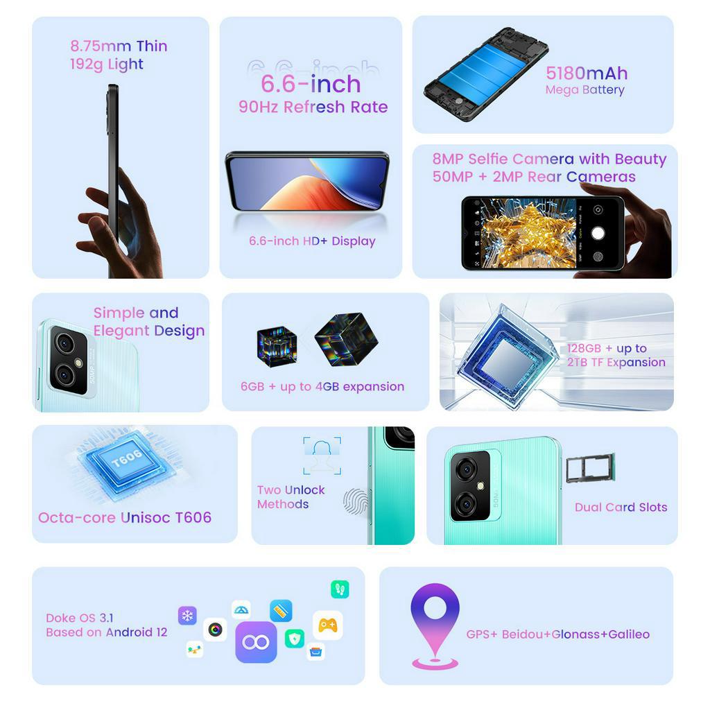 Điện thoại thông minh Blackview Oscal C70 màn hình 6.6 '' / 6GB RAM + 128GBROM