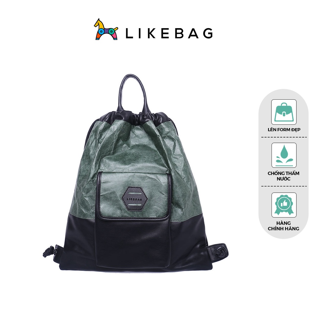 Balo thời trang nam nữ LIKEBAG kiểu túi rút chống nước đi học, du lịch chính hãng 172020314 - LIBAGI