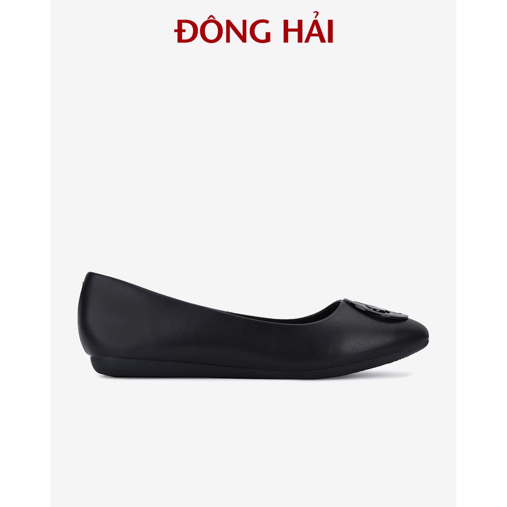 &quot;TẶNG NGAY 30K khi theo dõi gian hàng &quot;Giày búp bê Đông Hải đế cao su bệt mũi vuông đính họa tiết hoa thanh lịch - G81E9