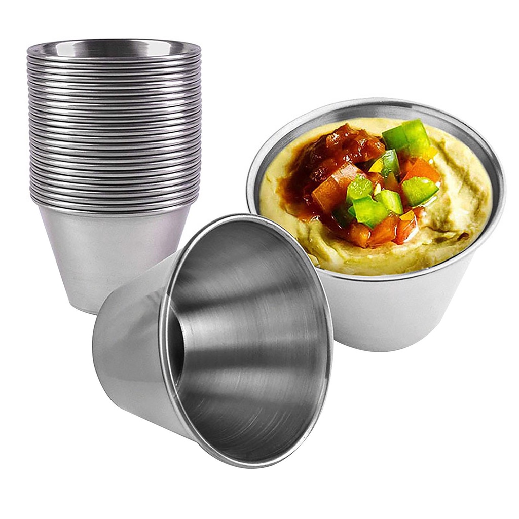 Set 12 Chén Inox Tròn Đựng Nước Chấm Có Thể Tái Sử Dụng