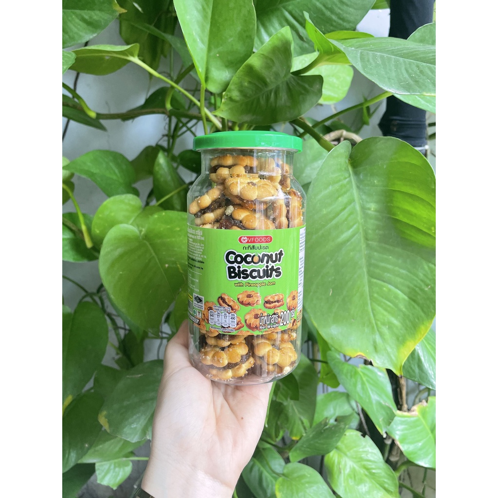 Bánh Quy Hương Dừa VFoods Mứt Dứa Coconut Biscuits with Pineapple Jam (Hộp 200g)