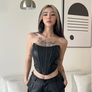 Leather corset - áo ống da lucie
