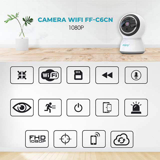 Camera FOFU FF-C6CN 1080P, camera wifi trong nhà, âm thanh 2 chiều, bảo hành 2 năm