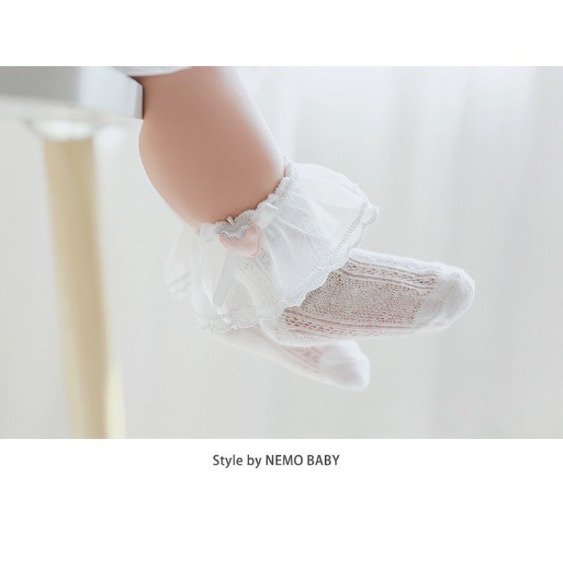 Set tất bé gái 3 đôi ren cổ voan
