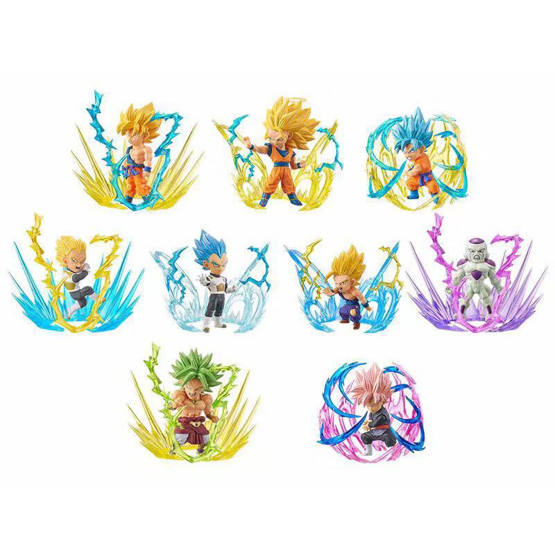 Bộ 9 mô hình nhân vật 7 viên ngọc rồng Songoku - Dragon Ball - Chiều cao 9 cm - Không hộp