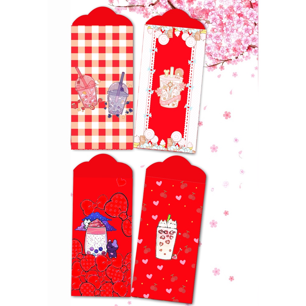 Phong bì trà sữa Bao lì xì Tết BLX3 8x16cm boba tea dễ thương cute hoạt hình