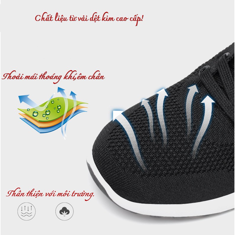 Giày Thể Thao Nam , Giày Sneaker Nam 9302 Chất Liệu Dệt Kim Cao Cấp Màu Đen Sọc Trắng Nổi Bật Nam Tính | BigBuy360 - bigbuy360.vn