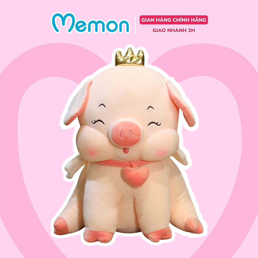 Gấu Bông Heo Vương Miện - Lợn Bông Dễ Thương Cao Cấp Memon