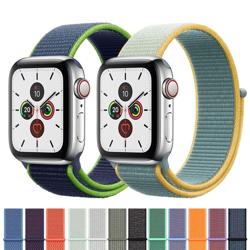 Nylon strap iWatch series 6 SE 5 4 3 2 1 strap suitable for Apple Watch strap 44mm 40mm 42mm 38mm sports loop bracelet bracelet