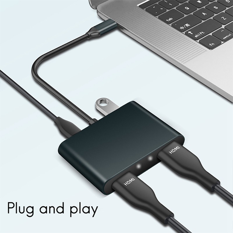 Bộ Chuyển Đổi Type-C Sang Hdmi Usb3.0 Type-C Sang 2 Hdmi 4k @ 30hz Hd 4k Cho Pc Laptop