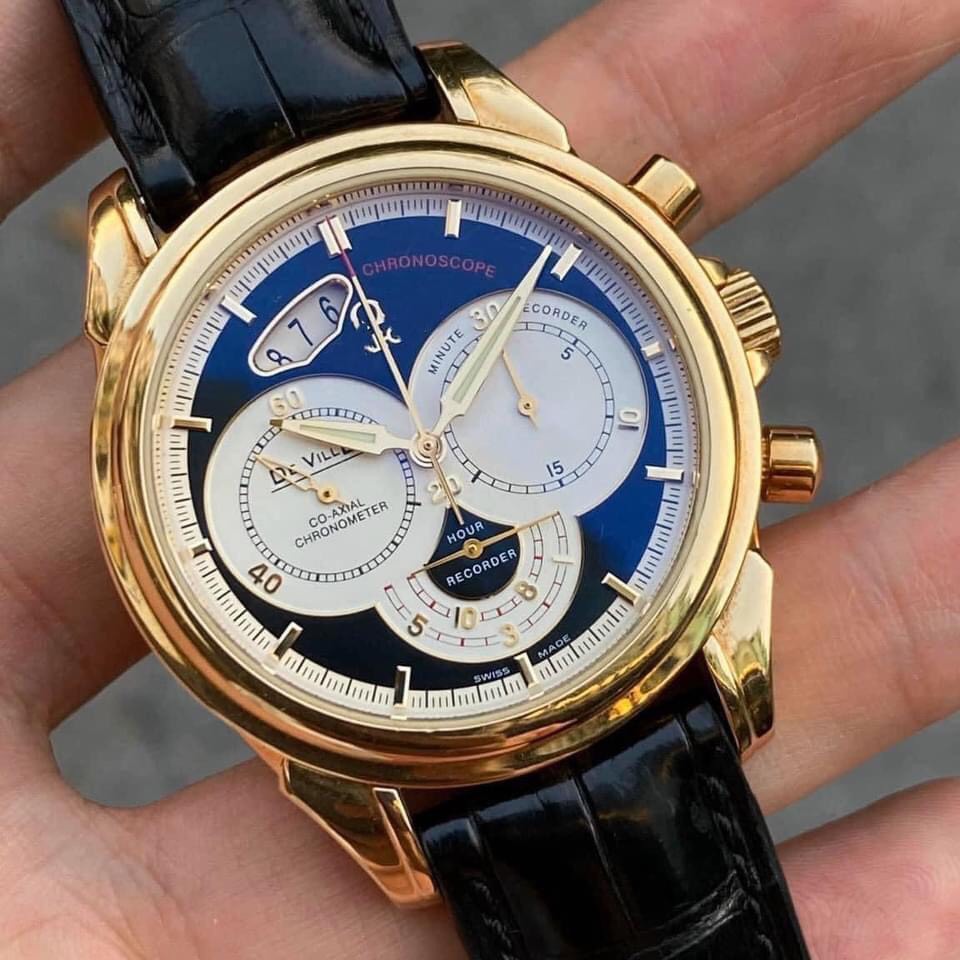 (Bảo Hành 12 Tháng) Đồng hồ Nam Ome-ga De-Ville  Full Kim Chính Hãng, Đồng Hồ Nam Dây Da máy pin-Size 40mm-Tặng Kèm Pin | BigBuy360 - bigbuy360.vn