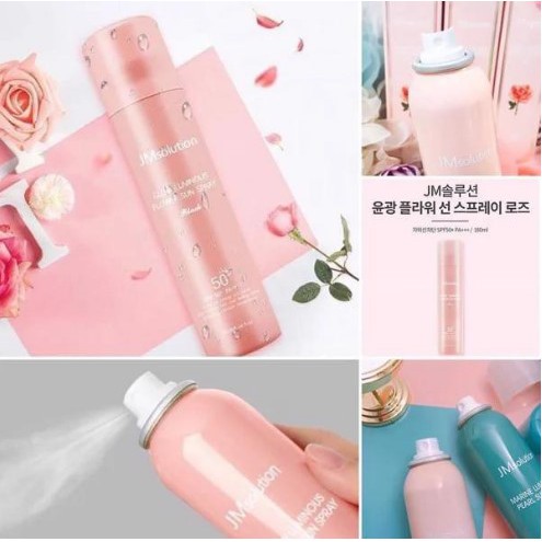 Xịt Chống Nắng Jmsolution Glow Luminous Flower Sun Spray SPF50+ /PA +++ 180ml + Tặng 1 mặt nạ JM solution bất kì