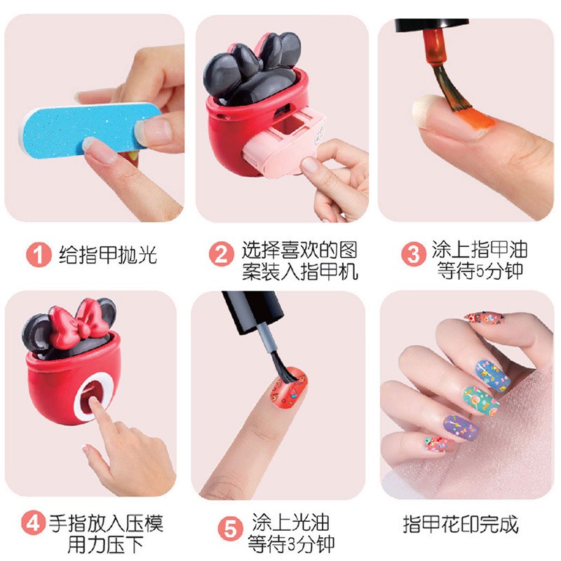 Đồ chơi tập sơn móng tay in sticker hoạ tiết cho bé