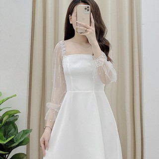 (Amber) Váy trắng hai dây đi biển / đi chơi / đi kỷ yếu [GIÁ SỈ]