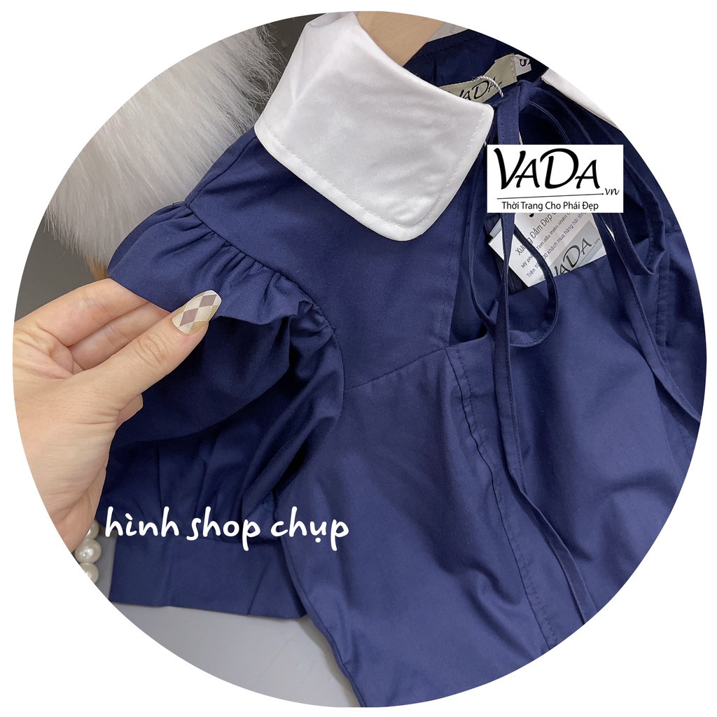 Đầm nữ dự tiệc cổ sen khoét phối cột nơ phong cách Hàn Quốc trẻ trung thời trang -Thời Trang VADA (VD404) | BigBuy360 - bigbuy360.vn