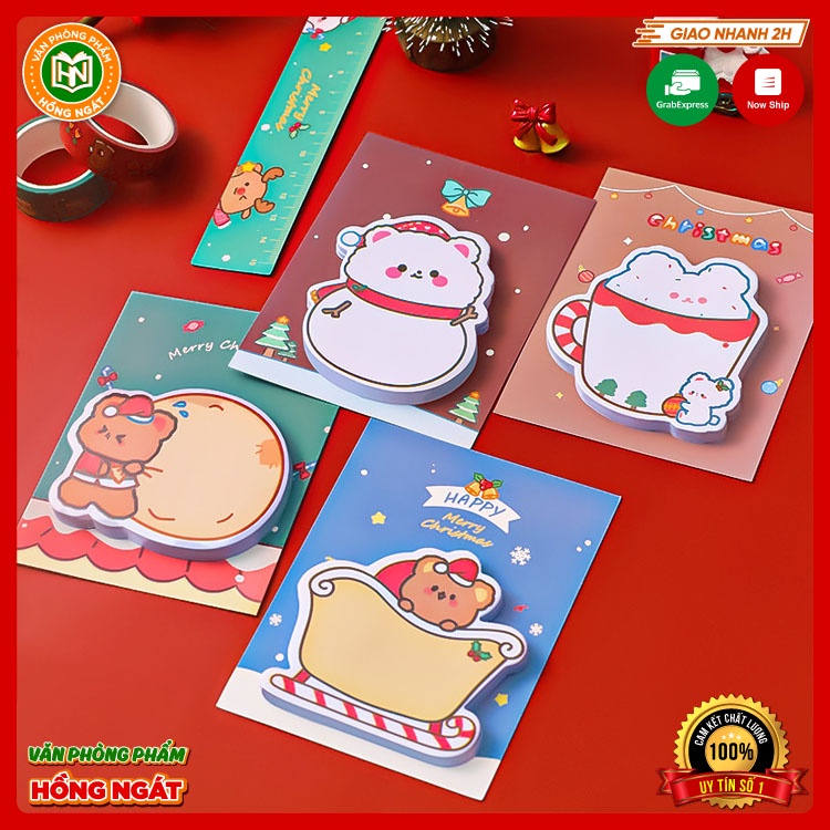 Giấy note noel, giấy ghi chú, giấy nhớ chủ đề giáng sinh cute dễ thương nhiều màu N012