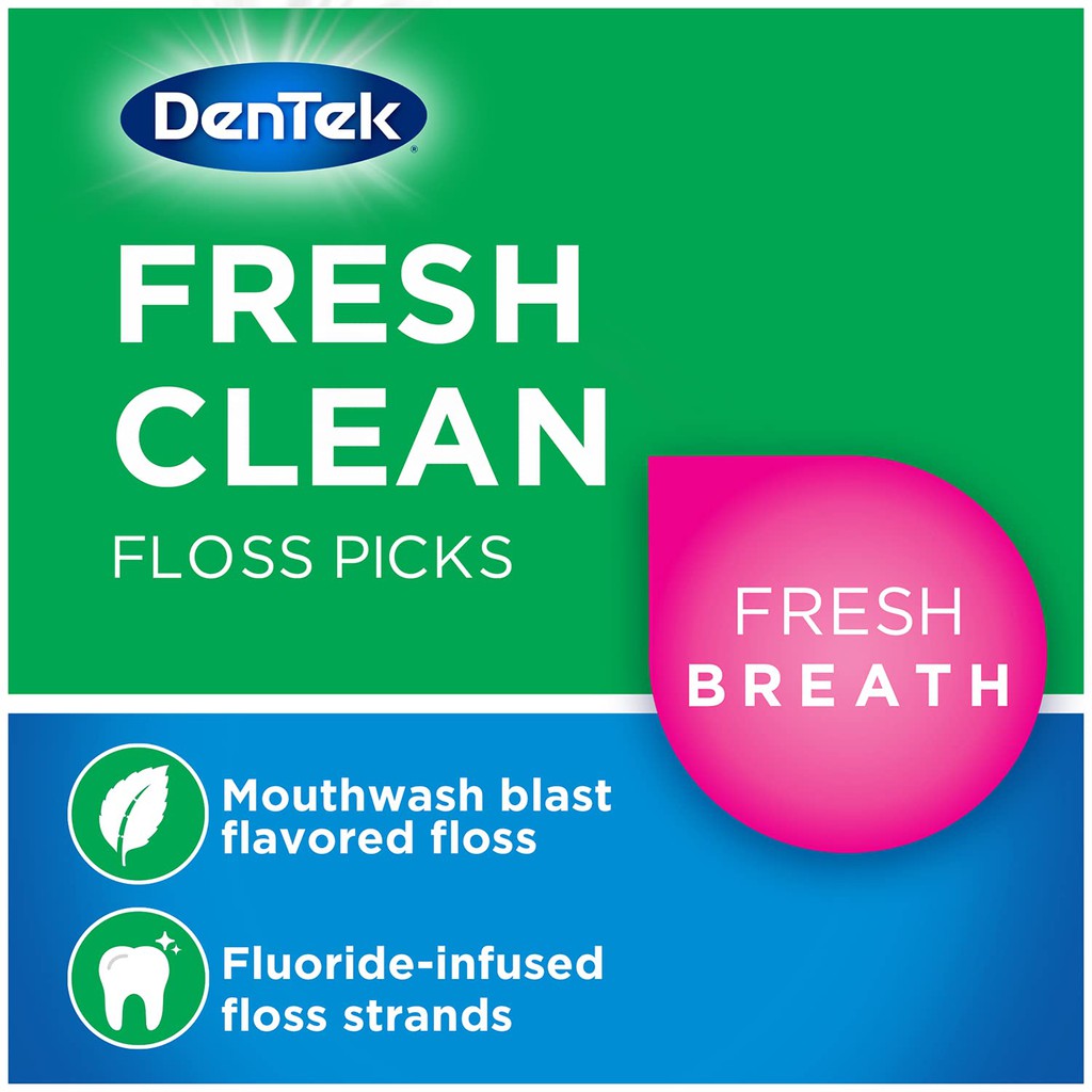 Tăm chỉ nha khoa Dentek Fresh Clean Mỹ 75 cây [dvcareshop]
