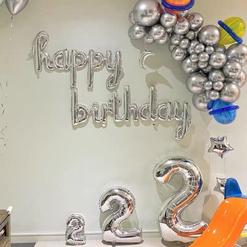 Dàn bóng chữ HAPPY BIRTHDAY chữ thường màu sắc
