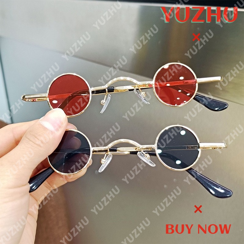 Kính mát gọng kim loại tròn thời trang phong cách retro cho bé gái