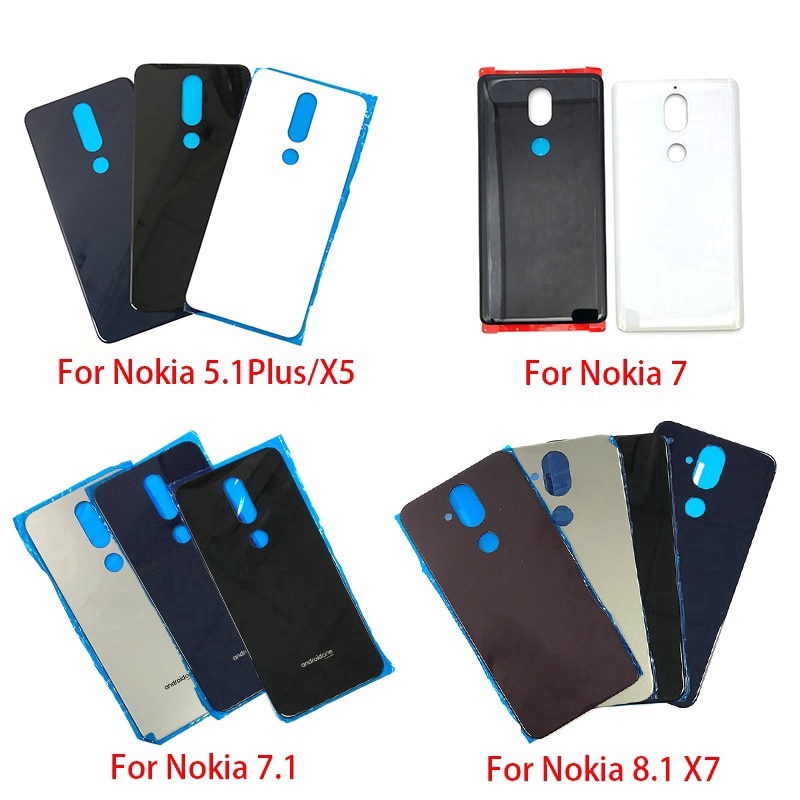 Mặt Lưng Điện Thoại Bằng Kính Cho Nokia 7 7.1 / 5.1 Plus / X5 / 6.1 Plus / X6 / 8.1 / X7