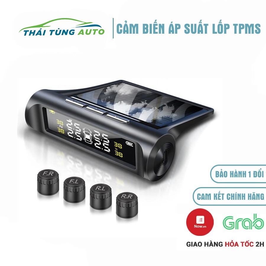 Cảm biến áp suất lốp ô tô TPMS van ngoài chống nước phiên bản quốc tế sạc năng lượng mặt trời phù hợp với mọi dòng xe