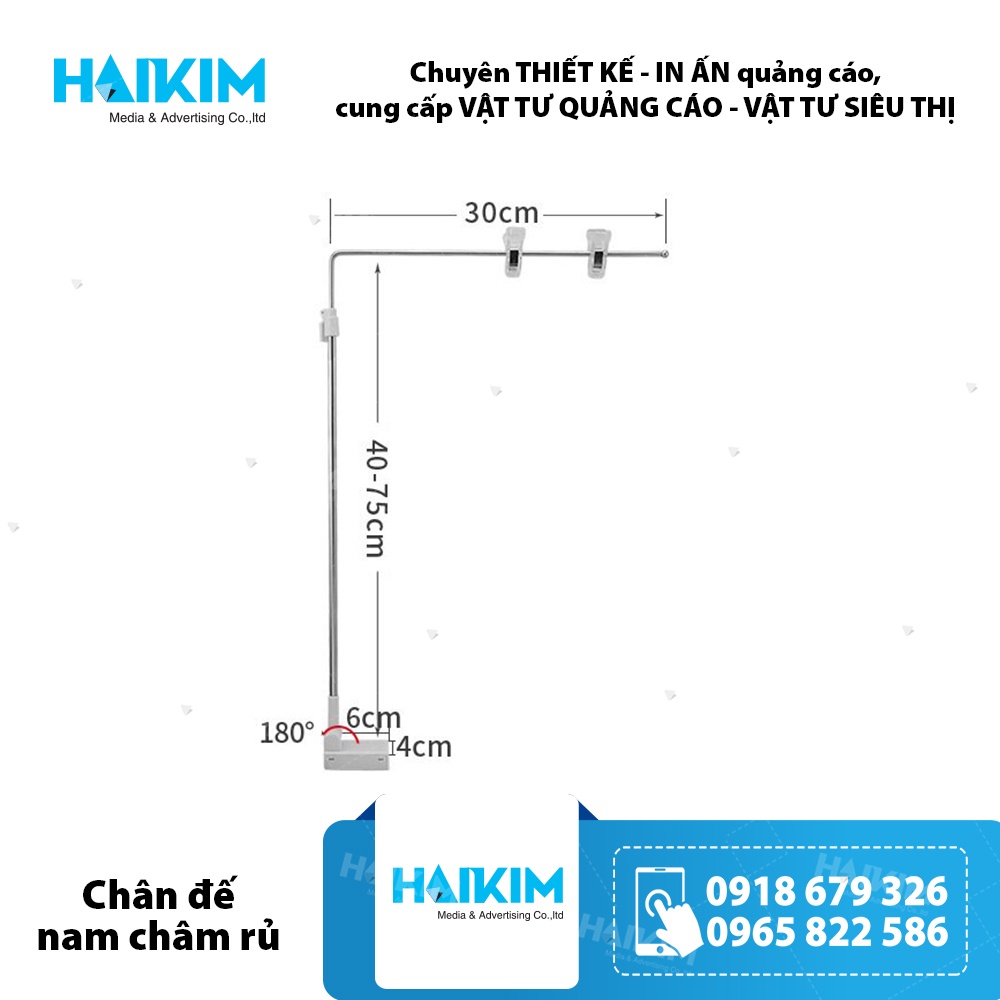 Chân đế nam châm rủ, Mẫu thanh treo quảng cáo, tay treo phân  vùng C4