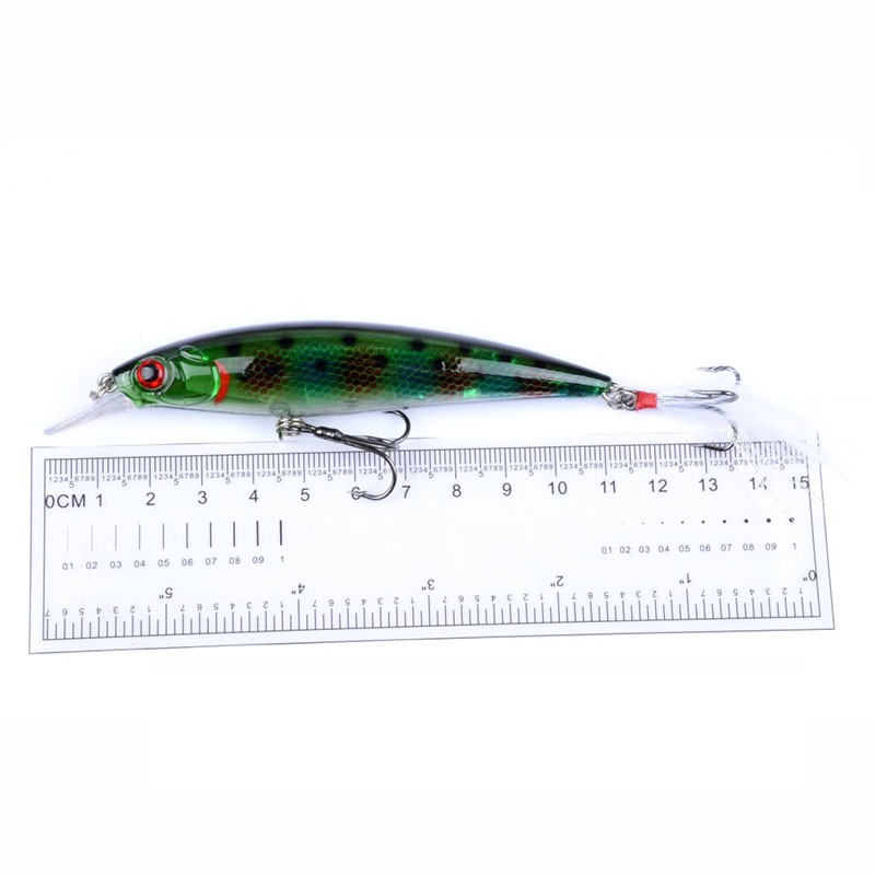 Mồi câu lure Minow 3D dài 11cm nặng 13,5g đặc biệt nhạy cá chẽm lá, Tráp, Hồng