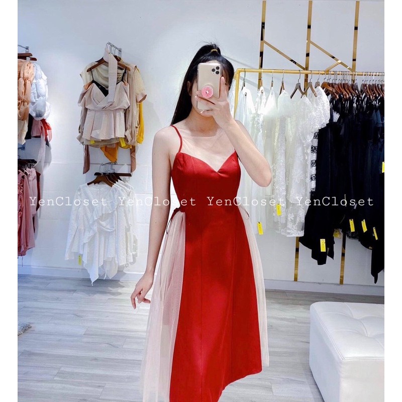 đầm lưới xoè 3 màu