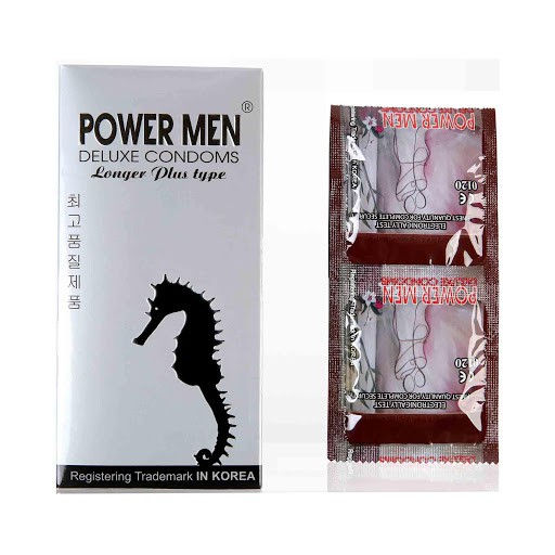 Bao cao su cao cấp Power Men Longer Plus cá ngựa hộp 12 chiếc