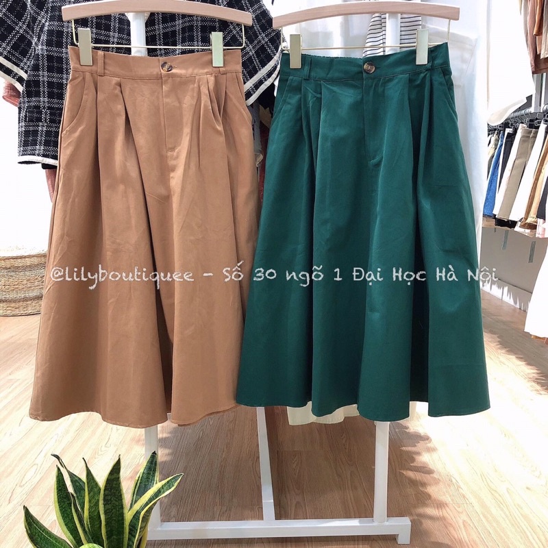Chân váy thô chữ A dáng dài