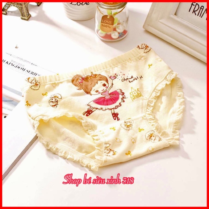 G2B_Quần chip cho bé gái 9-30kg in hình ngộ nghĩnh với 95% từ cotton hàng Quảng Châu cao cấp