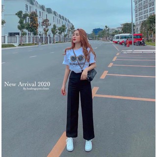 quần Culottes-Quần ống sớ cạp cao