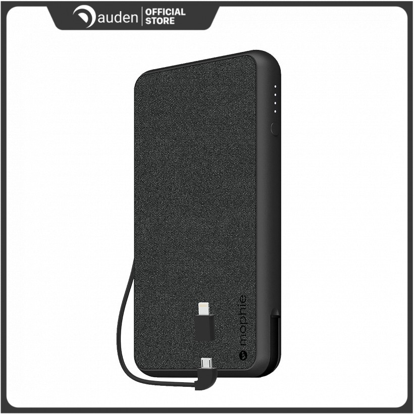 Sạc dự phòng Mophie Powerstation Plus XL Fabric 10.000mAh tích hợp cáp Lightning/Micro