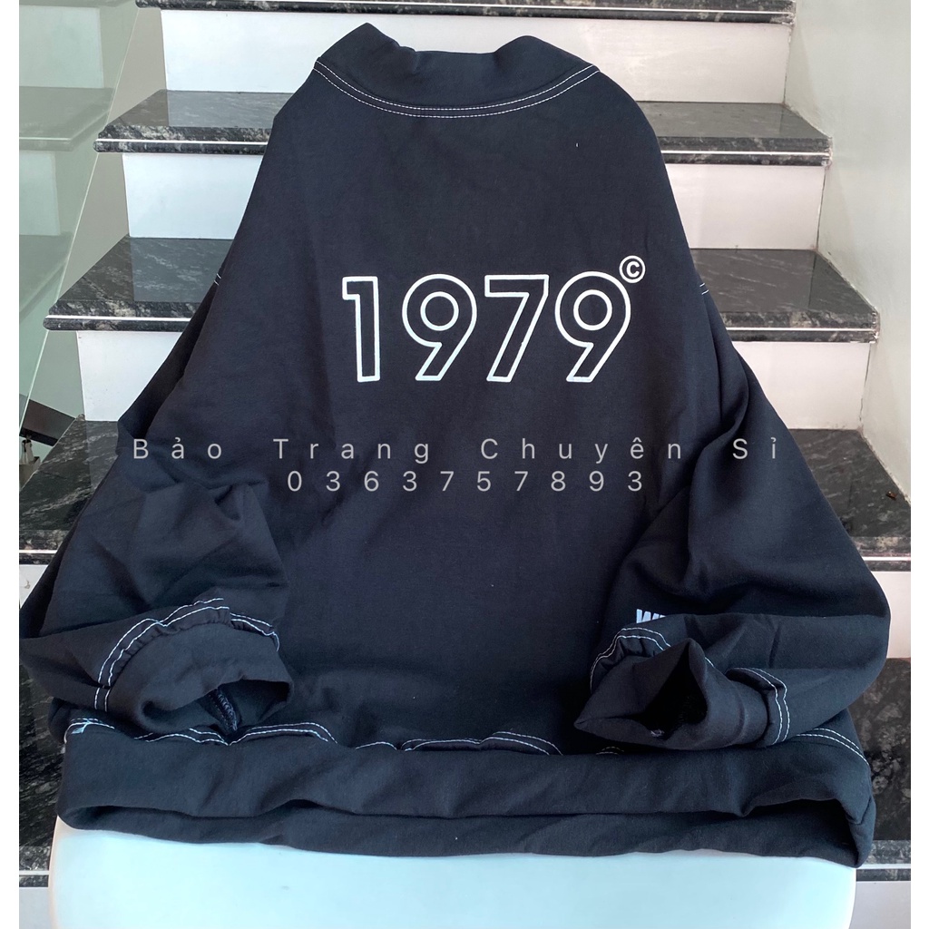 Áo Nỉ Sweater 1979 Cổ Cao 3 Phân Form To Rộng <65kg Chất Nỉ Ngoại Unisex Nam Nữ